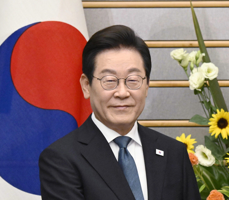 韓国の李在明大統領＝８月２３日、東京都千代田区
