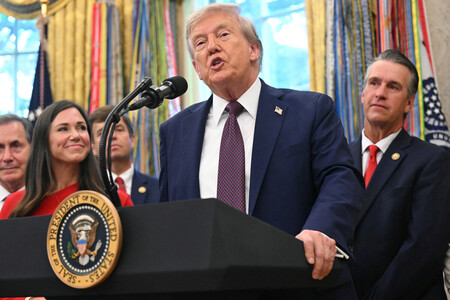 トランプ米大統領＝２日、ワシントン（ＡＦＰ時事）
