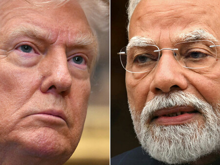 トランプ米大統領（左）とインドのモディ首相（ＡＦＰ時事）