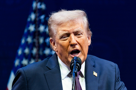 トランプ米大統領＝８日、ワシントン（ＥＰＡ時事）