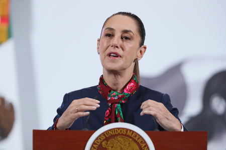 メキシコのシェインバウム大統領＝９日、メキシコ市（ＥＰＡ時事）