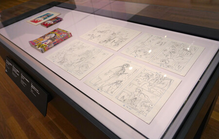 「アート・オブ・マンガ」展で展示される漫画のネーム=24日、サンフランシスコ