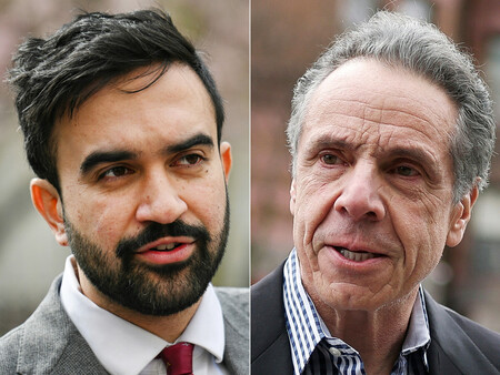 米ニューヨーク市長選の有力候補マムダニ氏（左）とクオモ前ニューヨーク州知事（ＡＦＰ時事）