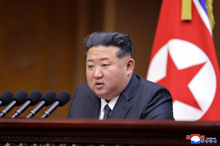 北朝鮮の金正恩朝鮮労働党総書記（朝鮮通信・時事）