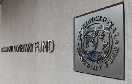 国際通貨基金(IMF)のロゴマーク(AFP時事)