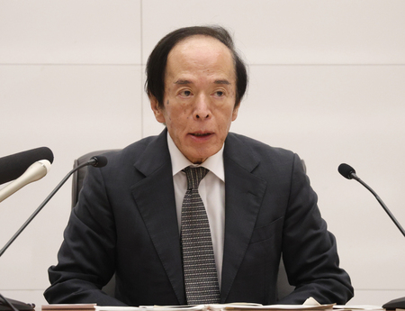 日銀の植田和男総裁=9月19日、日銀本店